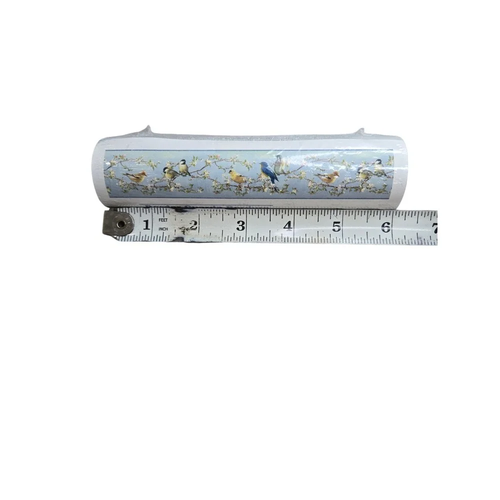 DISCONTINUED Wallpaper Border Louise Blue Songbird Portrait Birds on Floral